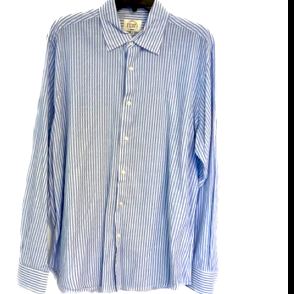 Milano Borromeo CMP Stamp - Italians Blue/White Casual Dress Shirt Size Large